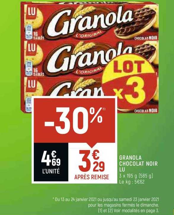 Granola Chocolat Noir Lu