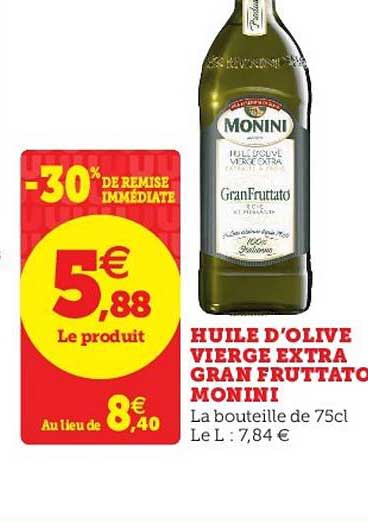 huile d'olive vierge extra gran fruttato monini