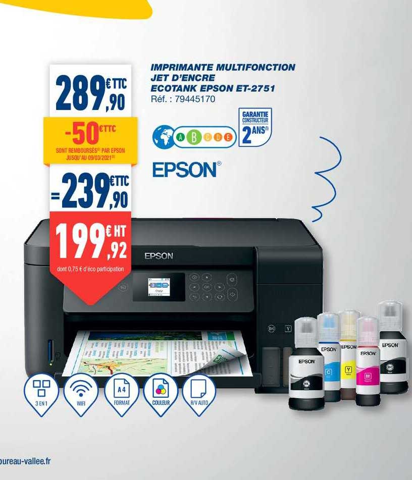 imprimante multifonction jet d'encre ecotank epson et-2751