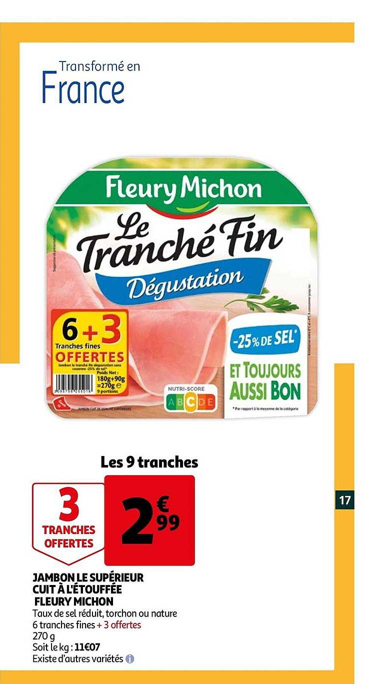 jambon le supérieur cuit à l'étouffée fleury michon