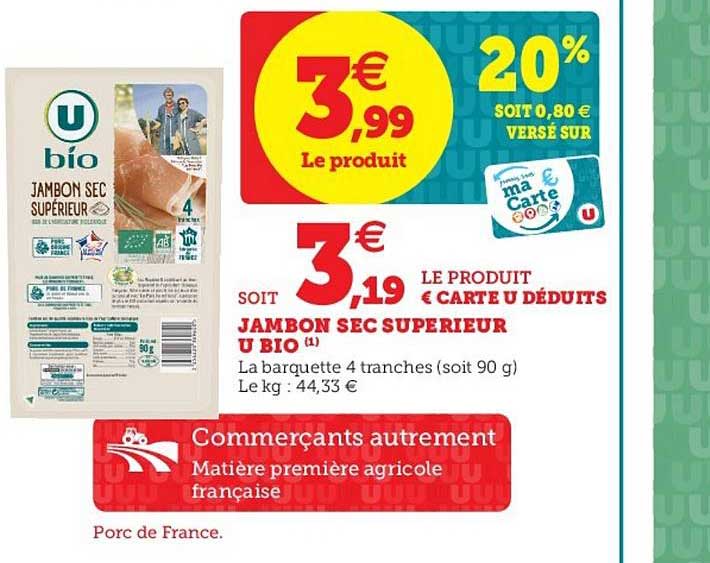 Jambon Sec Supérieur U Bio