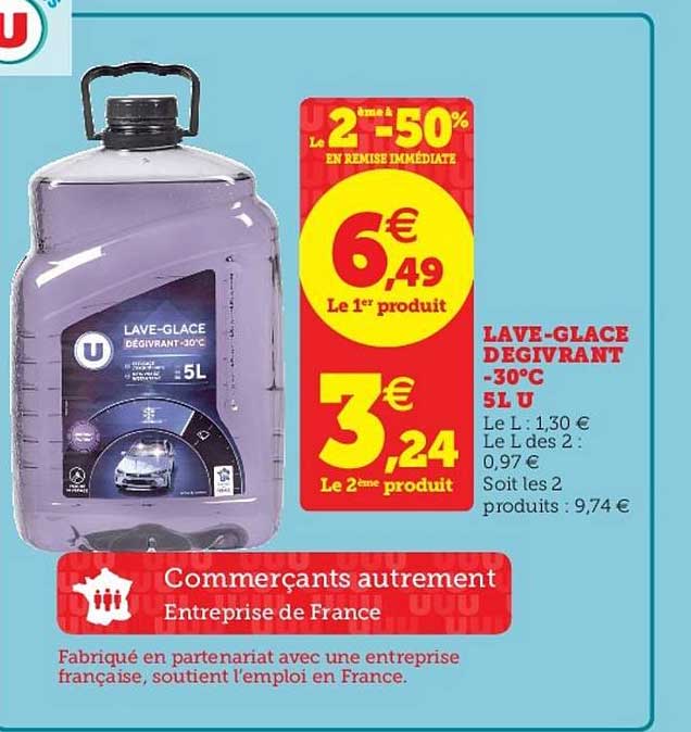 Lave-glace Dégivrant -30°c 5l U