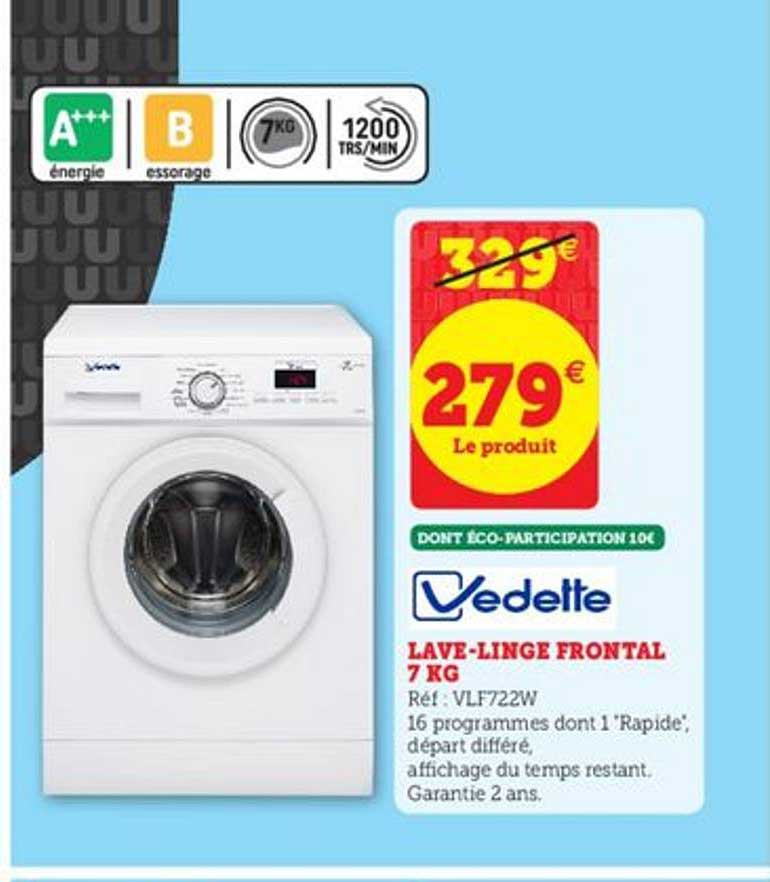 lave-linge frontal 7 kg vedette