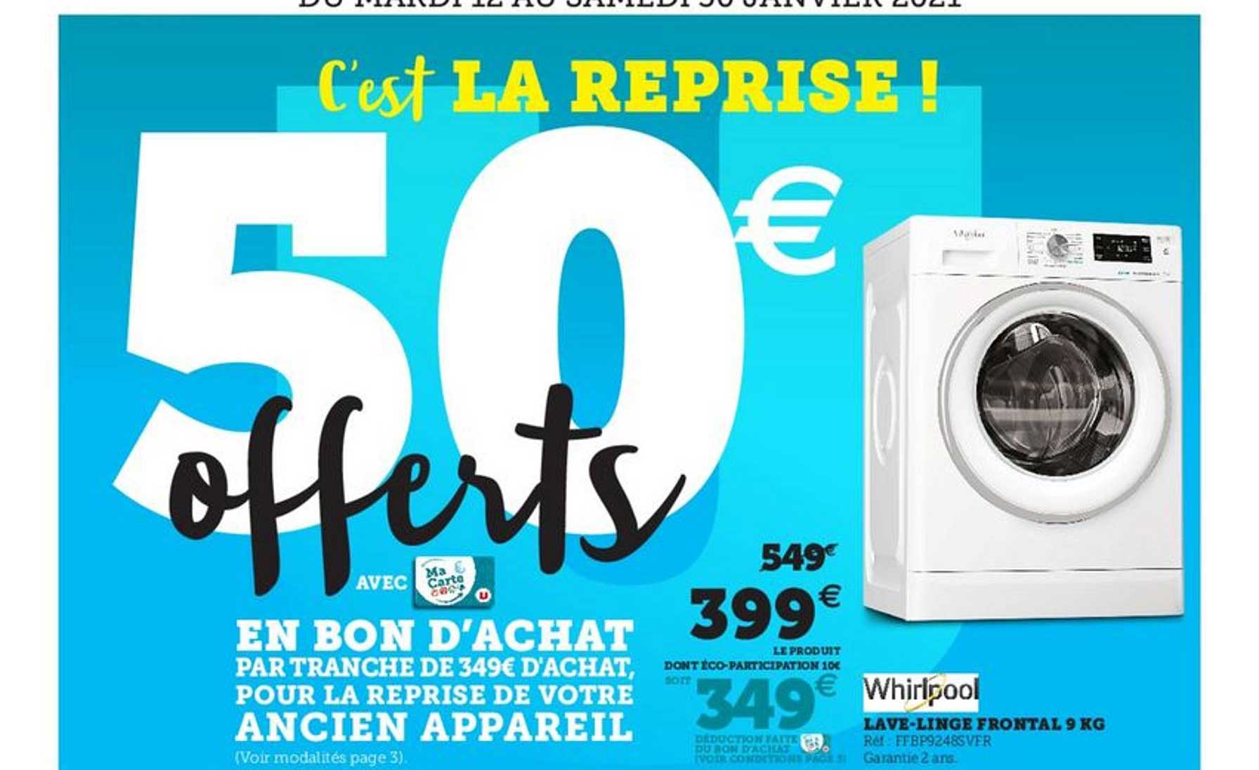 lave-linge frontal 9 kg whirlpool