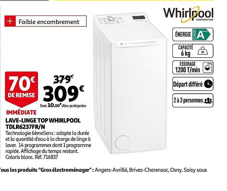 lave-linge top whirlpool