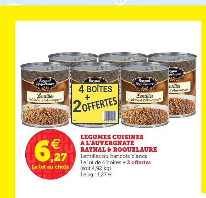 légumes cuisinés à l'auvergnate raynal & roquelaure