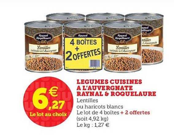 légumes cuisinés à l'auvergnate raynal & roquelaure