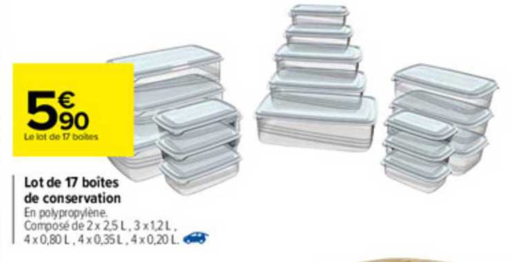 Lot De 17 Boîtes De Conservation