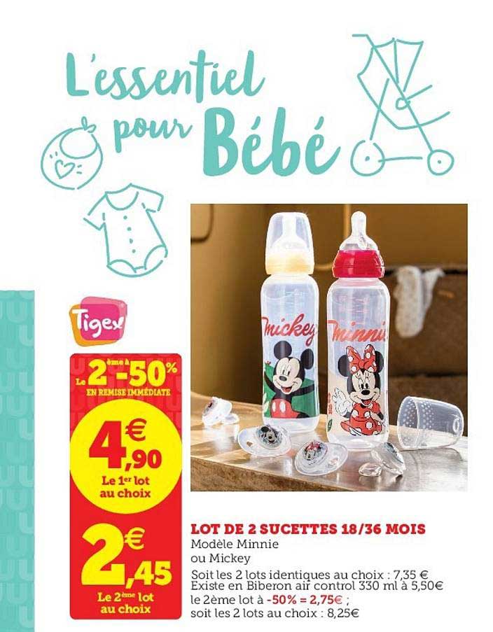 Lot De 2 Sucettes 18-36 Mois Tigex