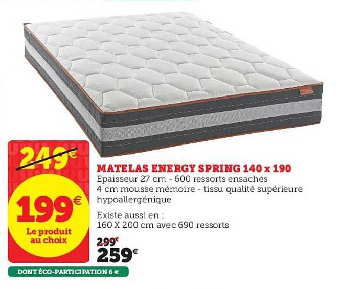 Matelas Energy Spring 140 X 190