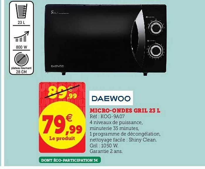 micro-ondes gril 23 l daewoo