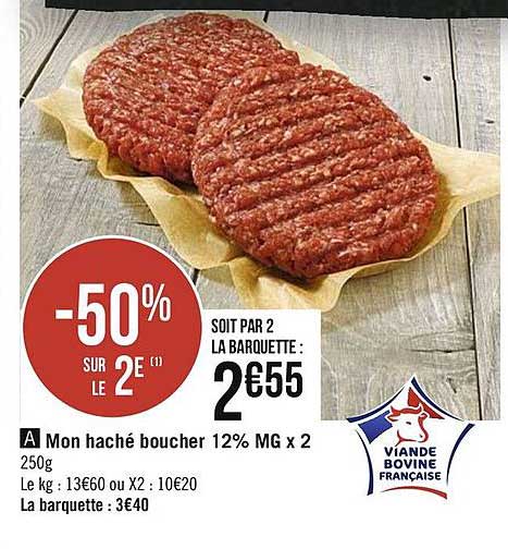 mon haché boucher 12% mg x2