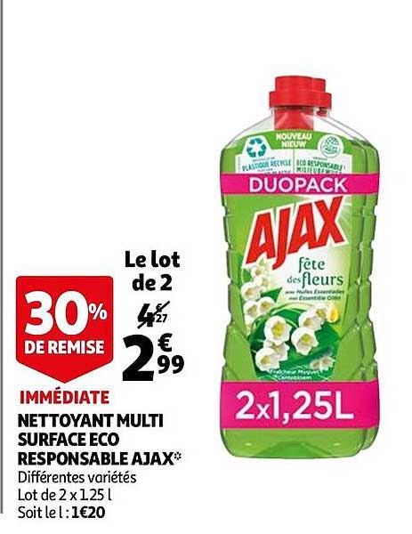 Nettoyant Multi Surface Eco Responsable Ajax