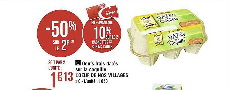 œufs frais datés sur la coquille l'œuf de nos villages