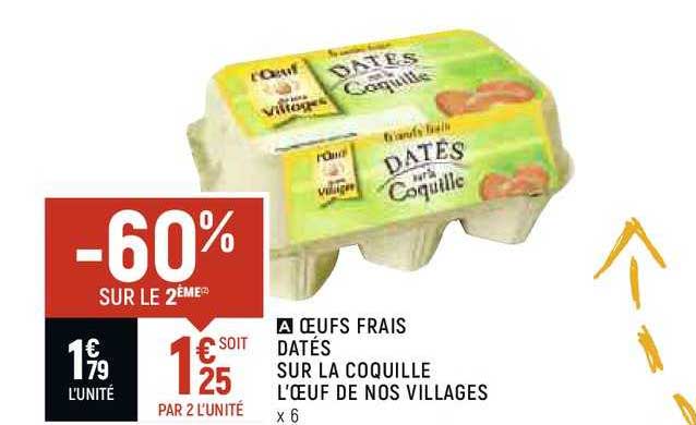 œufs frais datés sur la coquille l'œuf de nos villages