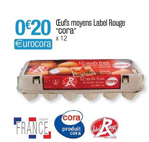 œufs moyens label rouge "cora"