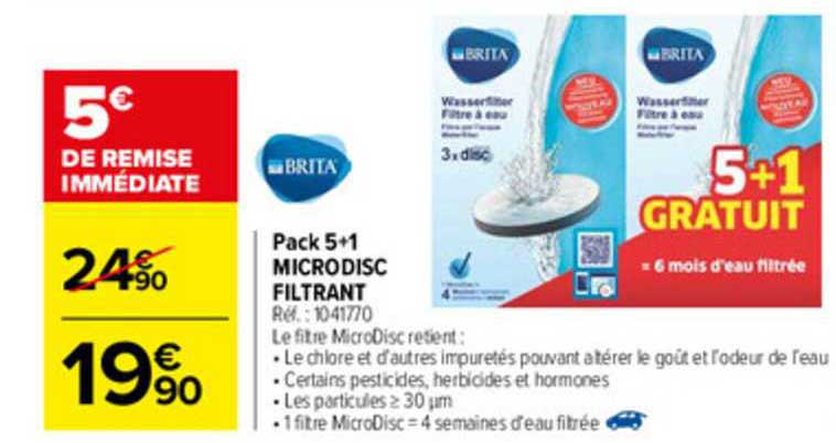 pack 5+1 microdisc filtrant brita
