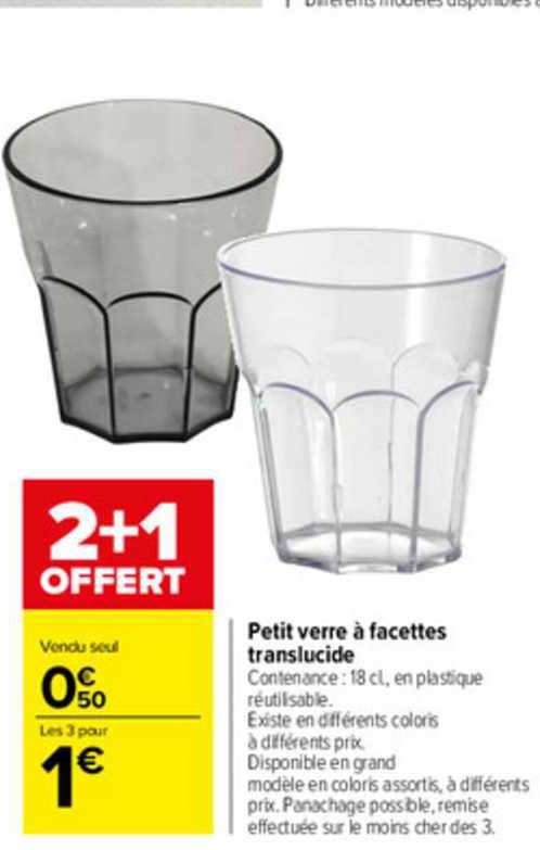 petit verre à facettes translucide