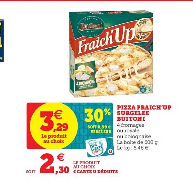 pizza fraîch'up surgelée buitoni