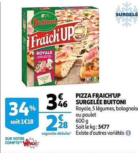 pizza fraich'up surgelée buitoni