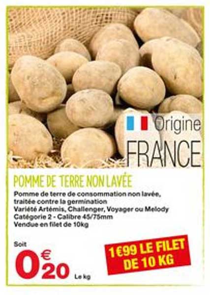 pomme de terre non lavée
