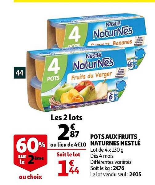 pots aux fruits naturnes nestlé