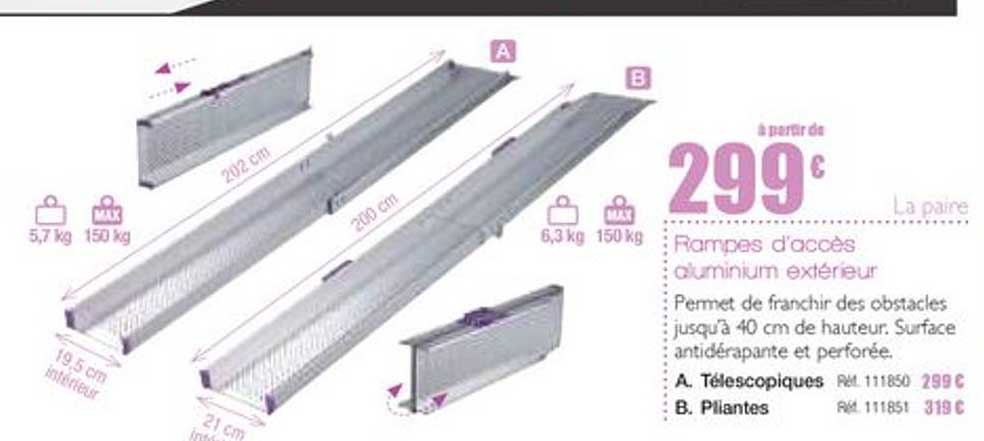 rampes d'accès aluminium extérieur