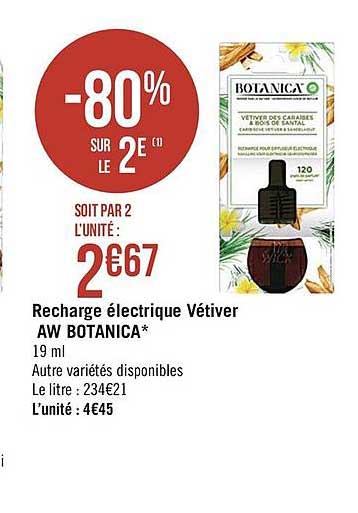 recharge électrique vétiver aw botanica