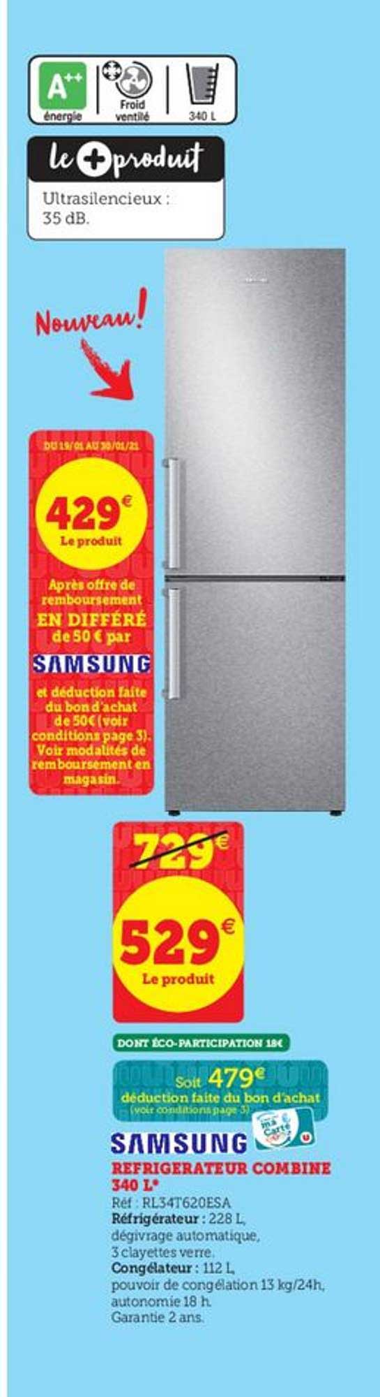 Réfrigérateur Combiné 340 L Samsung
