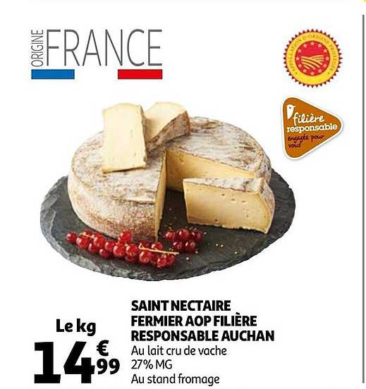 saint nectaire fermier aop filière responsable auchan