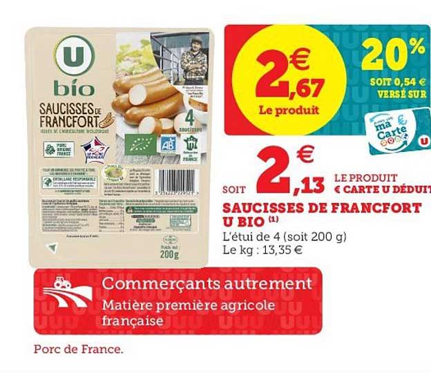saucisses de francfort u bio