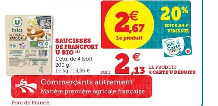 saucisses de francfort u bio