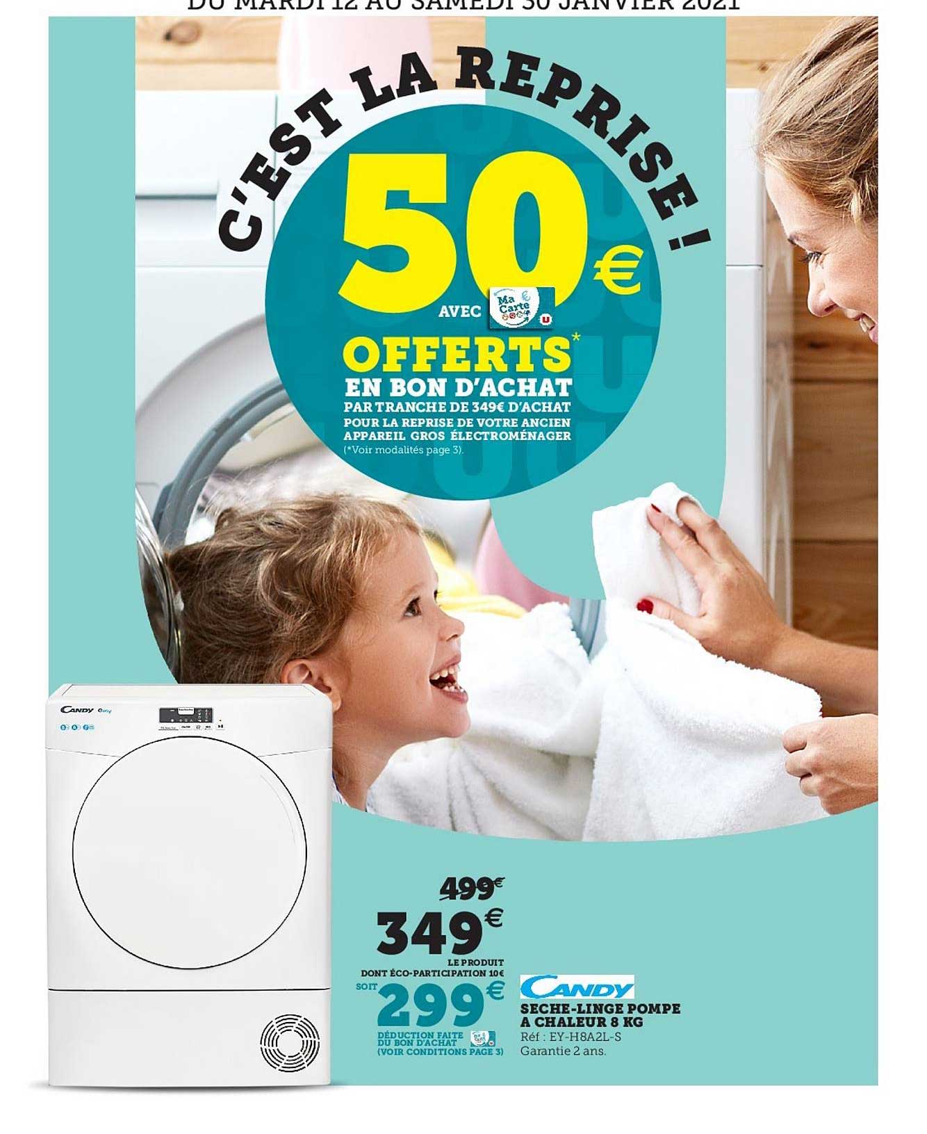 sèche-linge pompe à chaleur 8 kg candy