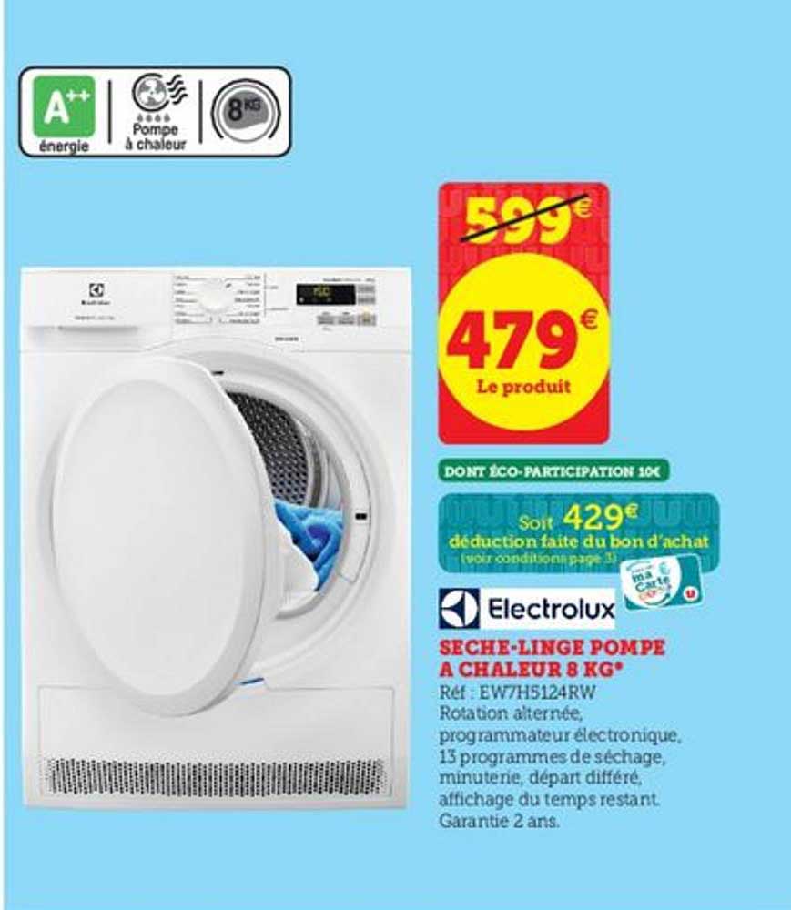 sèche-linge pompe à chaleur 8 kg electrolux