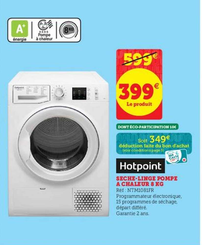 sèche-linge pompe à chaleur 8 kg hotpoint