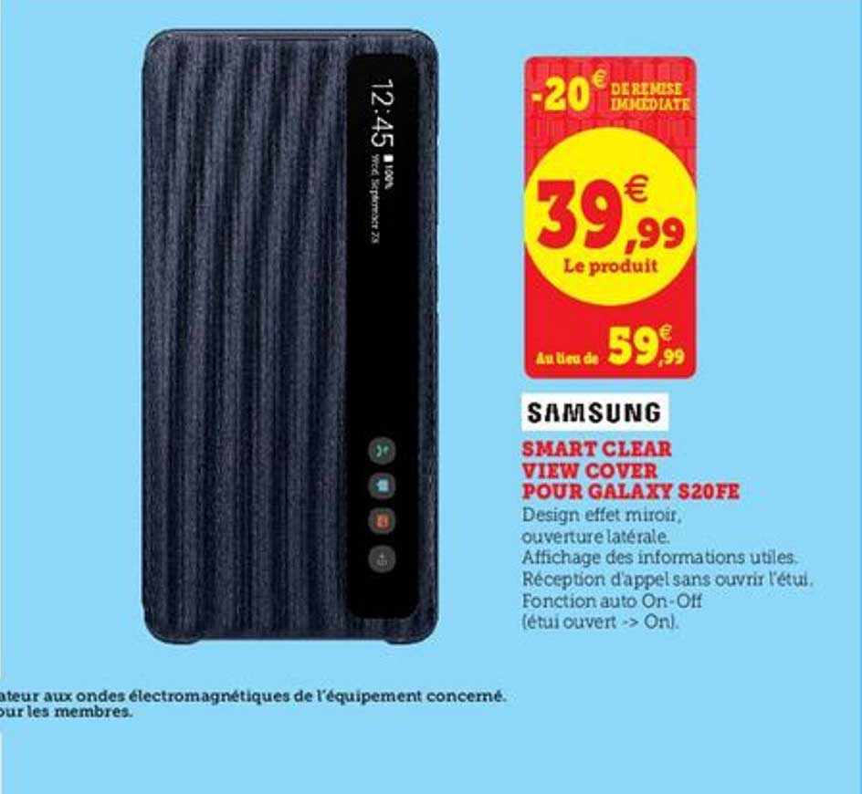 smart clear view cover pour galaxy s20fe samsung