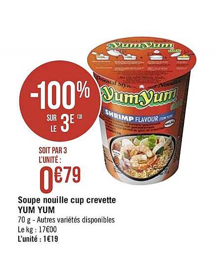 soupe nouille cup crevette yum yum