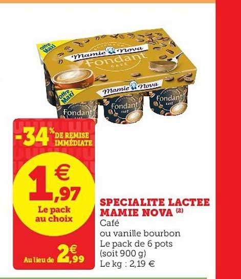 spécialité lactée mamie nova