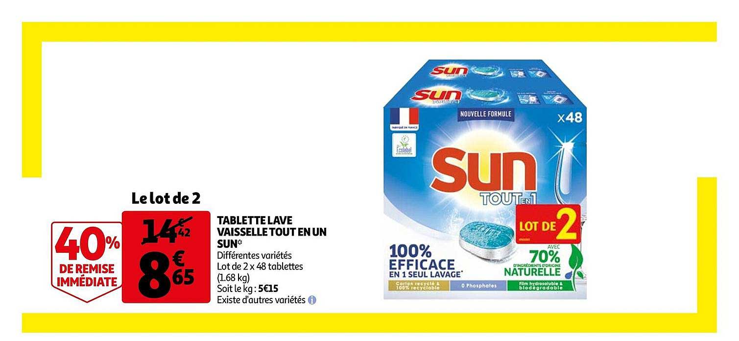 tablette lave vaisselle tout en un sun