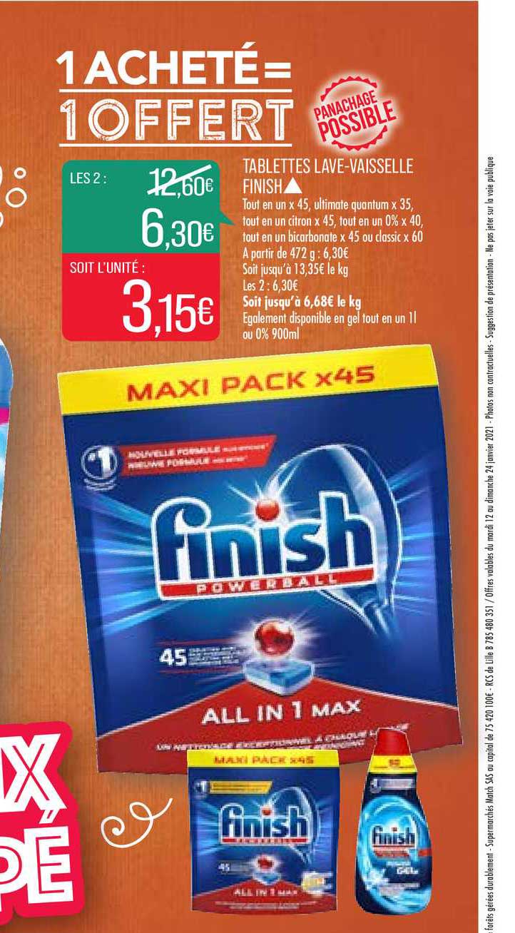 tablettes lave-vaisselle finish