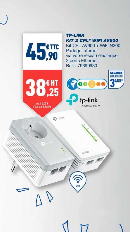tp-link kit 2 cpl wifi av600