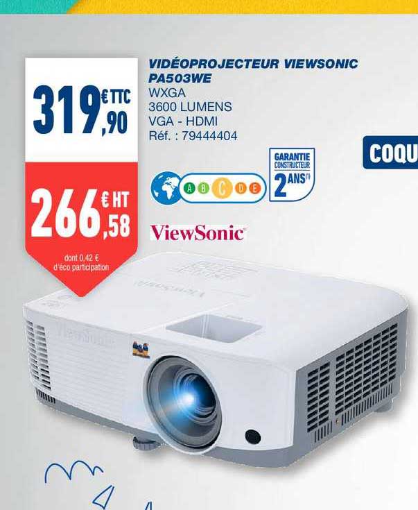 vidéoprojecteur viewsonic pa503we