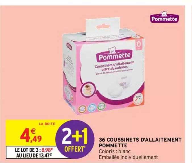 36 coussinets d'allaitement pommette