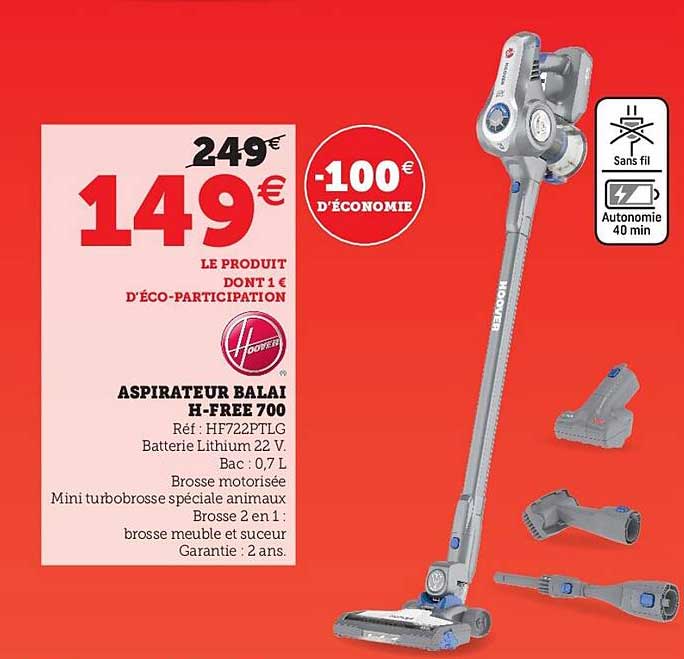aspirateur balai h-free 700 hoover