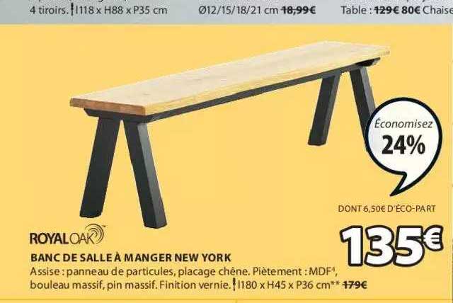 banc de salle à manger new york royaloak