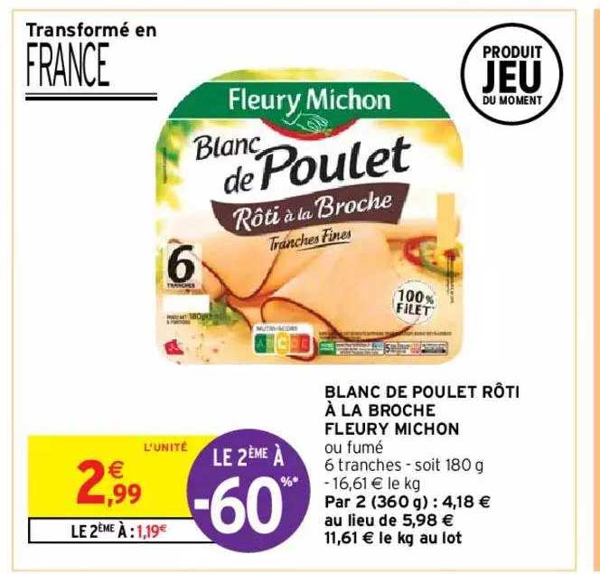 blanc de poulet rôti à la broche fleury michon