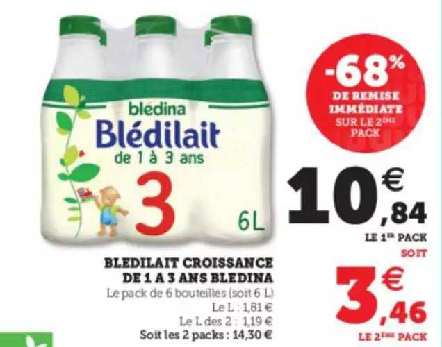 blédilait croissance de 1 à 3 ans blédina