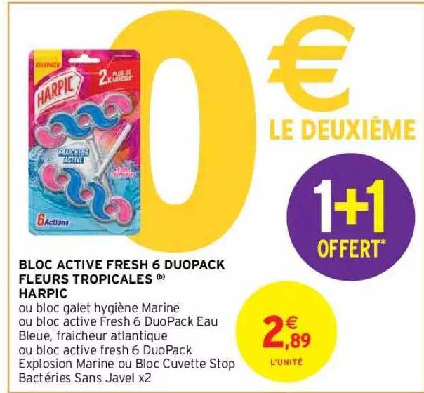 Bloc Active Fresh 6 Duopack Fleurs Tropicales Harpic