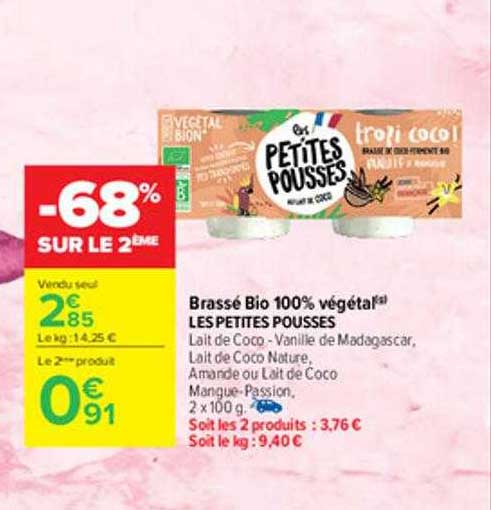 brassé bio 100% végétal les petites pousses