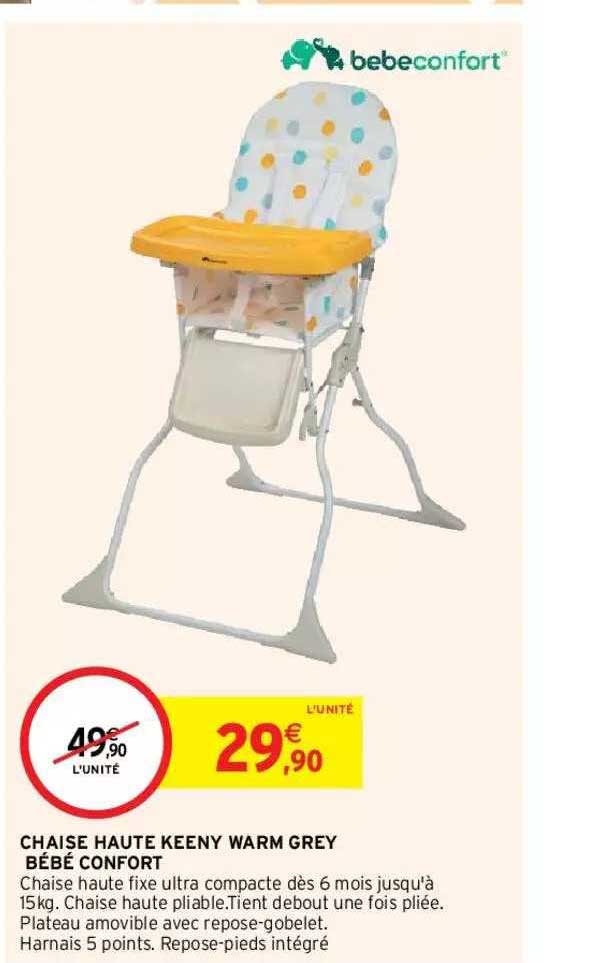 chaise haute keeny warm grey bébé confort